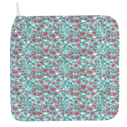 Valentine's Day Heart And Flower Print Hand Towel