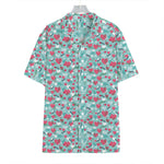 Valentine's Day Heart And Flower Print Hawaiian Shirt