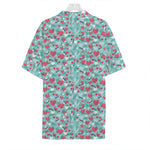 Valentine's Day Heart And Flower Print Hawaiian Shirt