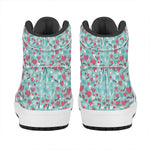 Valentine's Day Heart And Flower Print High Top Leather Sneakers