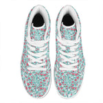 Valentine's Day Heart And Flower Print High Top Leather Sneakers
