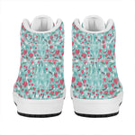 Valentine's Day Heart And Flower Print High Top Leather Sneakers