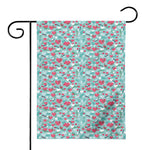 Valentine's Day Heart And Flower Print House Flag