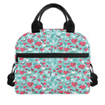 Valentine's Day Heart And Flower Print Insulated Lunch Bag