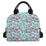 Valentine's Day Heart And Flower Print Insulated Lunch Bag