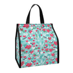 Valentine's Day Heart And Flower Print Insulated Lunch Tote