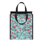 Valentine's Day Heart And Flower Print Insulated Lunch Tote