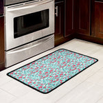 Valentine's Day Heart And Flower Print Kitchen Mat