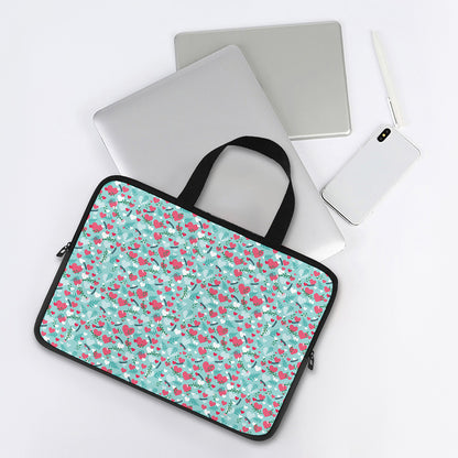 Valentine's Day Heart And Flower Print Laptop Sleeve With Handle