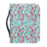 Valentine's Day Heart And Flower Print Leather Bible Cover