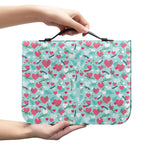 Valentine's Day Heart And Flower Print Leather Bible Cover