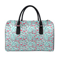 Valentine's Day Heart And Flower Print Leather Duffel Bag