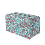 Valentine's Day Heart And Flower Print Leather Tissue Box Cover