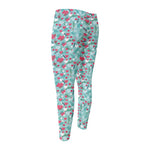 Valentine's Day Heart And Flower Print Men's Compression Pants
