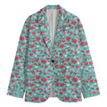 Valentine's Day Heart And Flower Print Men's Cotton Blazer