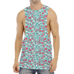 Valentine's Day Heart And Flower Print Men's Muscle Tank Top