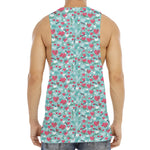 Valentine's Day Heart And Flower Print Men's Muscle Tank Top