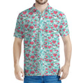 Valentine's Day Heart And Flower Print Men's Polo Shirt