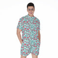 Valentine's Day Heart And Flower Print Men's Romper