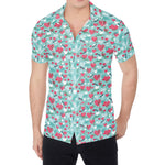 Valentine's Day Heart And Flower Print Men's Shirt