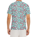 Valentine's Day Heart And Flower Print Men's Short Sleeve Rash Guard