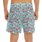Valentine's Day Heart And Flower Print Men's Split Running Shorts