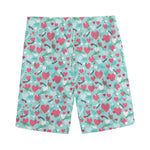 Valentine's Day Heart And Flower Print Men's Sports Shorts