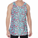 Valentine's Day Heart And Flower Print Men's Velvet Tank Top