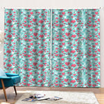 Valentine's Day Heart And Flower Print Pencil Pleat Curtains
