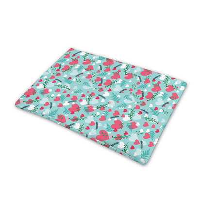 Valentine's Day Heart And Flower Print Pet Cooling Mat Cover