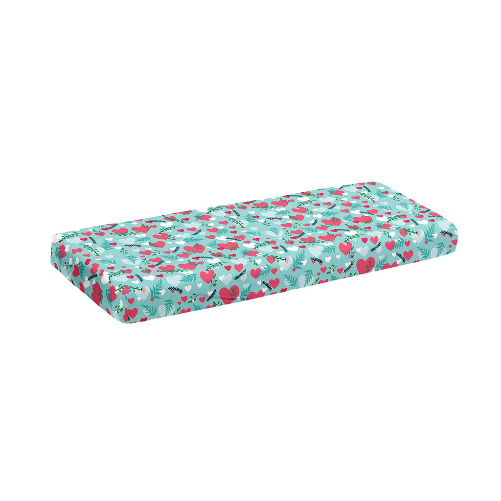 Valentine's Day Heart And Flower Print Piano Keyboard Cover