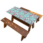 Valentine's Day Heart And Flower Print Picnic Table Cover