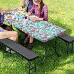 Valentine's Day Heart And Flower Print Picnic Table Cover