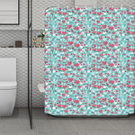Valentine's Day Heart And Flower Print Polyester Shower Curtain