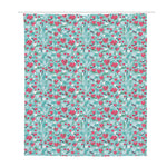 Valentine's Day Heart And Flower Print Polyester Shower Curtain
