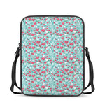 Valentine's Day Heart And Flower Print Rectangular Crossbody Bag
