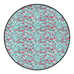 Valentine's Day Heart And Flower Print Round Floor Mat