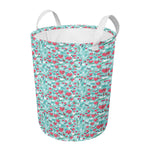 Valentine's Day Heart And Flower Print Round Laundry Basket