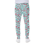 Valentine's Day Heart And Flower Print Scuba Joggers