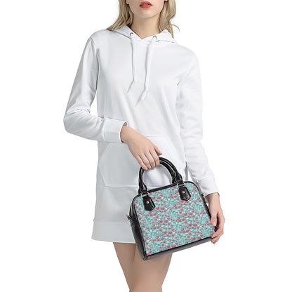 Valentine's Day Heart And Flower Print Shoulder Handbag