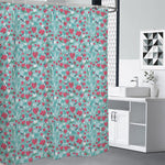 Valentine's Day Heart And Flower Print Shower Curtain
