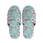 Valentine's Day Heart And Flower Print Slippers