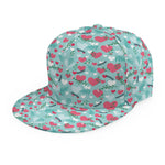 Valentine's Day Heart And Flower Print Snapback Cap