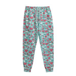 Valentine's Day Heart And Flower Print Sweatpants