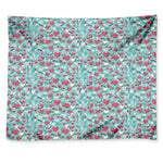 Valentine's Day Heart And Flower Print Tapestry