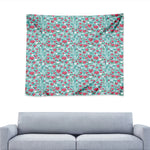 Valentine's Day Heart And Flower Print Tapestry