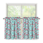 Valentine's Day Heart And Flower Print Tier Curtains
