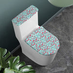 Valentine's Day Heart And Flower Print Toilet Lid And Tank Cover Set