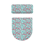 Valentine's Day Heart And Flower Print Toilet Lid And Tank Cover Set