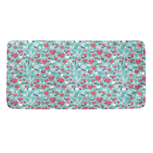 Valentine's Day Heart And Flower Print Towel